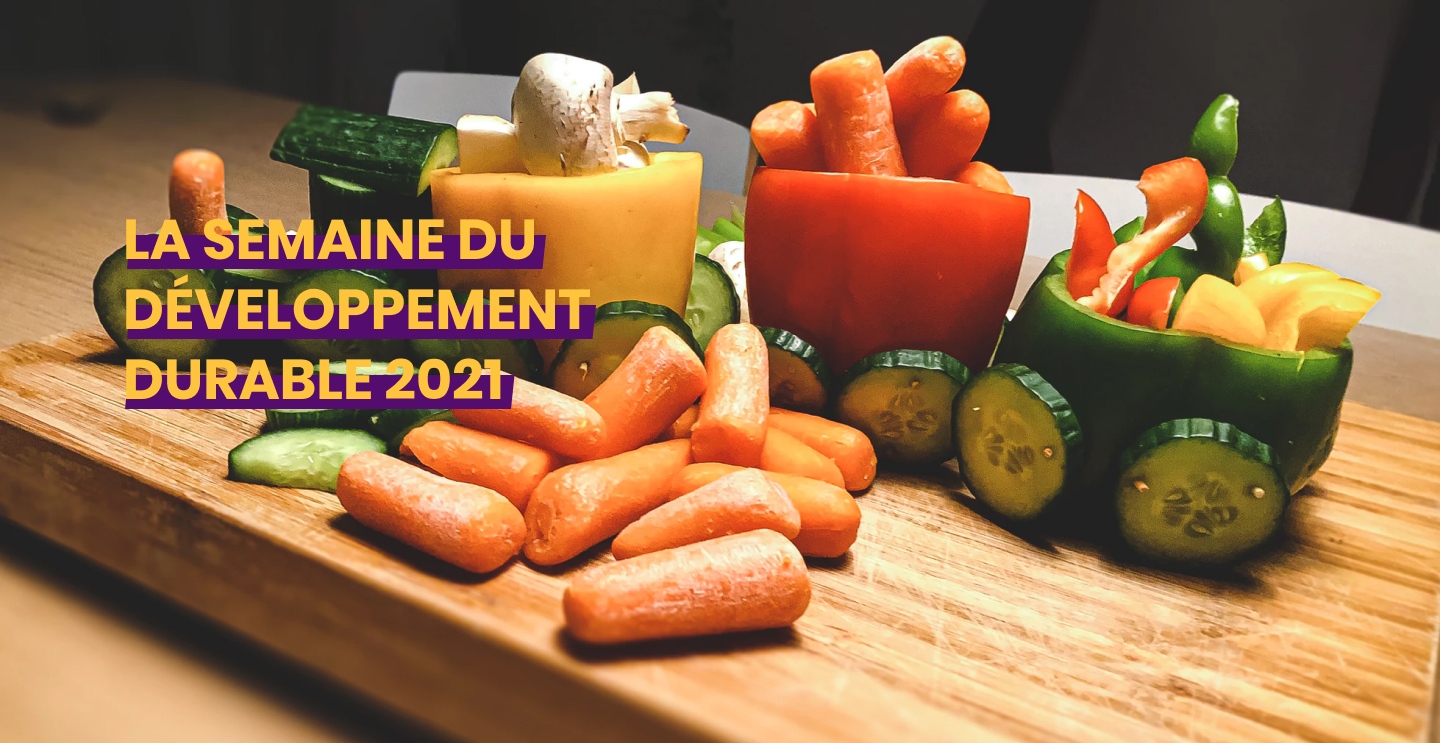 Train fait de légumes pour la semaine du développement durable