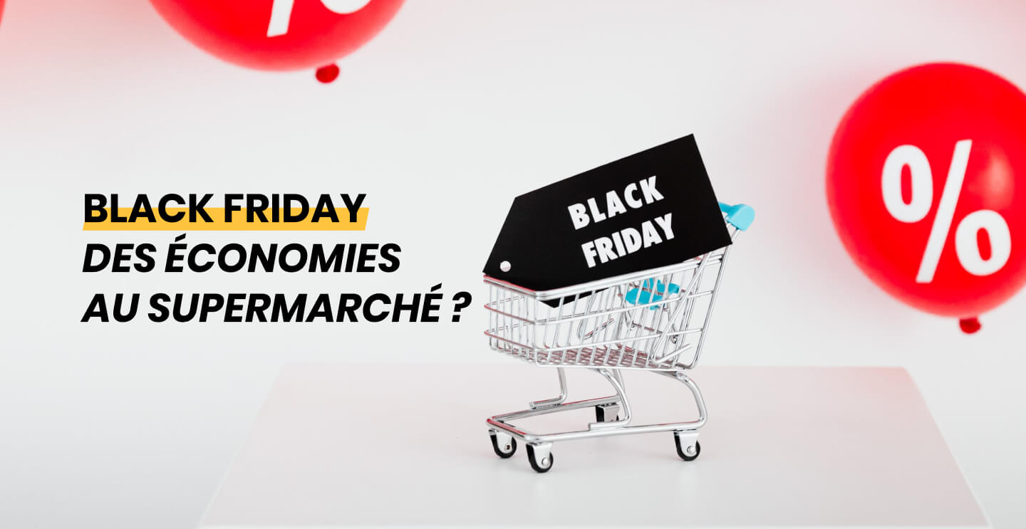 Illustration du Black Friday en supermarché