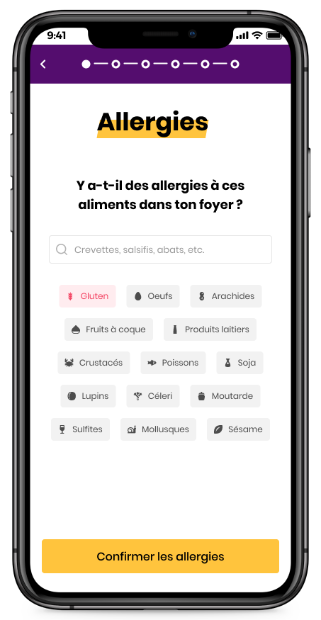 Gestion des allergies sur l'appli GoodSesame